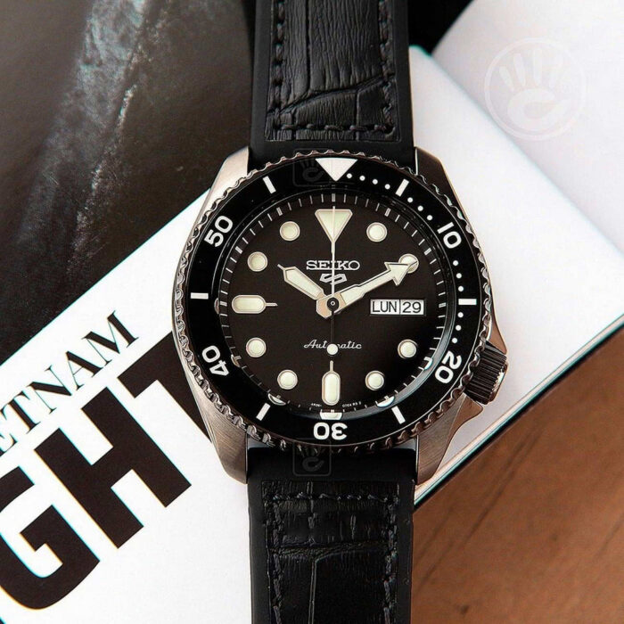 Seiko 5 Sport Automatic Black Dial Black Silicone Strap Watch For Men - SRPD65K3 - Image 5